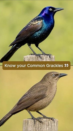 Know Your Common Grackles 👀 (Male vs Female)