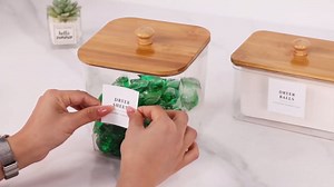 4 Pack Laundry Pods Container,Clear Dryer Sheet Holder & Laundry Room Organization and Storage with Lids, Scoops & Labels for Laundry Detergent, Powder, Dryer Balls, Beads (Gray)