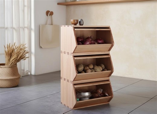 Stackable Wooden Storage Chest – Rustic Pantry Organizer, Keepsake Box - Etsy