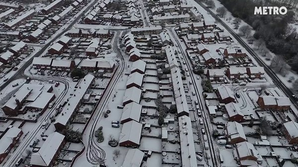 Snow settles across the north of England