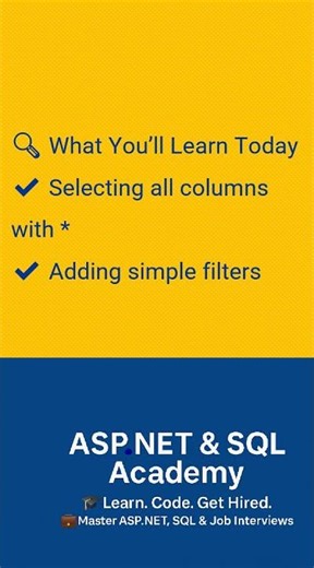 Day 2 video is Live!#Shorts #SQL #ASP