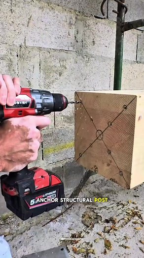 This is how professionals anchor a structural post to concrete. #frame #woodworking #woodworker #construction #DIY
