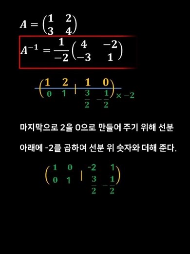 역행렬 공식, 역행렬 구하기, 역행렬 가우스 소거법, 2×2 행렬