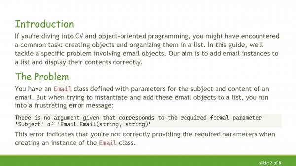 Mastering C# : How to Create and Add Objects to a List
