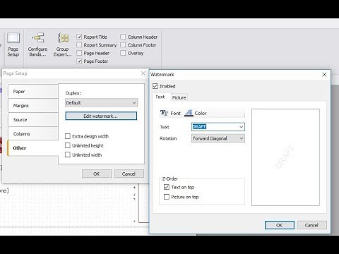 FastReport .NET Demo: Watermark + Cover page
