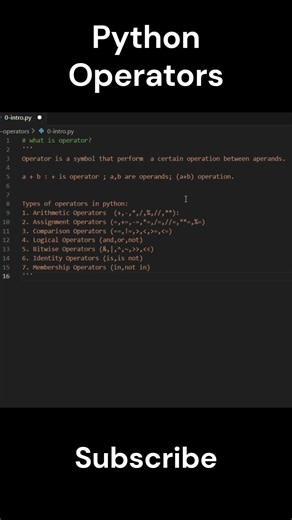 Python Operators Explained in 30 Seconds 🔥 | Beginners Must Watch #python #viral #codewithme #coding