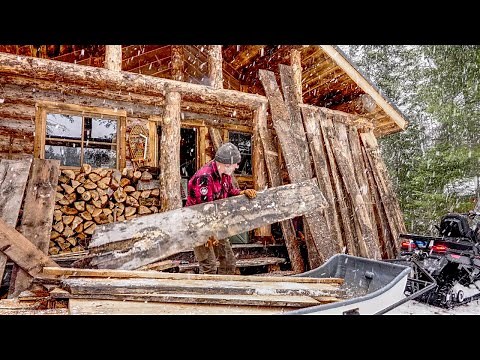DIY Rustic Kitchen with Rough Sawn Hardwood for My Off Grid Log Cabin, Part 1