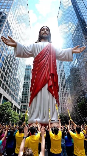 NYC Jesus Parade: INSANE Giant Inflatable Reveal! | #shorts