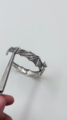 Bat Cuff Bangle | Gothic Vampire Jewelry | Adjustable 925 Silver Handmade Bangle - Etsy