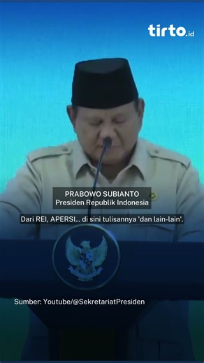 Kelakar Prabowo Saat Tak Bisa Sebut Semua Asosiasi Pengembang Perumahan