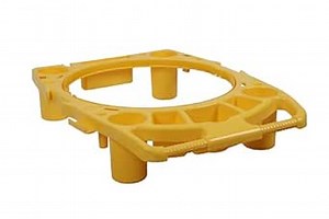 44 Gallon Trash Can Caddy Round Garbage Can Rim Caddy for 44 Gal Round Commercial Trash Can Frame, Yellow