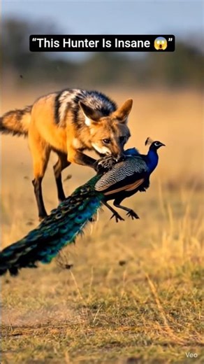 “RARE HUNT! Maned Wolf Attacks Peacock in Seconds 😱”