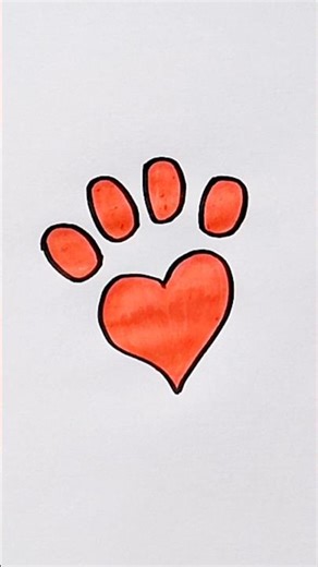 HEART PAW drawing easy #drawing4kids #drawing #kidsdrawing #easydrawing