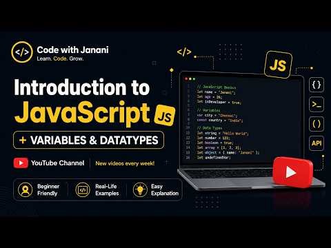 🚀JavaScript Variables & Data Types for Beginners | Complete JavaScript Tutorial | Code with Janani