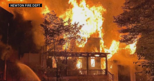 Massive fire destroys Newton home; Firefighters had hard time getting water