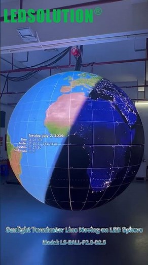 Sunlight Terminator Line Moving on LED Sphere | Earth Day-Night Simulation