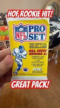 1990 NFL Pro Set football cards vintage / old wax pack opening rip. Hall of Fame rookie card hit!