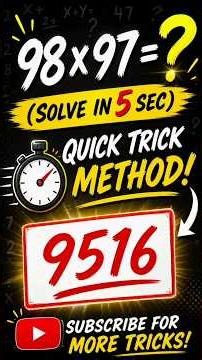 Why 98 x 97 = 9506? Explained Simply 🤯 #shorts