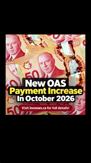 🇨🇦 A new OAS payment increase is coming in October, with payments rising by 1.4% for the October to December 2026 quarter. 🇨🇦 The increase will raise maximum monthly OAS payments for both age groups, while eligible low-income seniors receiving GIS will also see higher amounts. 🇨🇦 Check out the new October OAS amounts, updated GIS payments, payment dates, clawback thresholds, and how much more seniors could receive 👇 🔗 Link in bio for full details! #oas #canadapensions #canadabenefits #se