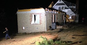 Family hides in basement as tornado damages home