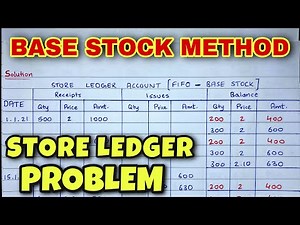 Base Stock Method - Store Ledger Account- Problem - BCOM / BBA - By Saheb Academy