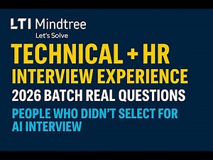 LTI Mindtree Technical + HR Interview Experience 2026 | Real Questions Asked
