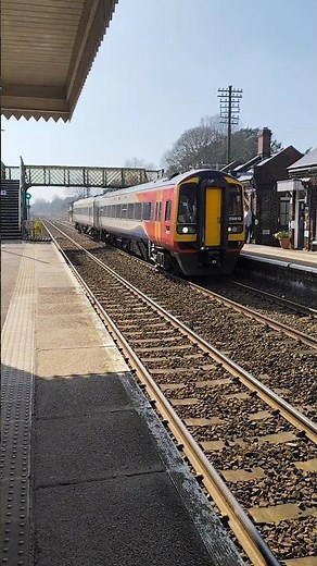 East Midlands Railway Passenger Trains passing Wymondham Railway Station Norwich bound