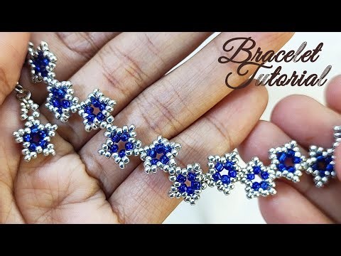 DIY beaded bracelet/make a star pattern bracelet with seed beads, easily