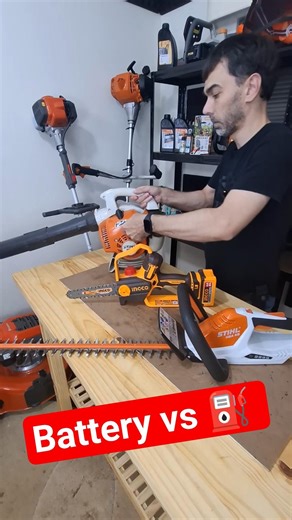 What sounds the best Hedge trimmer, chainsaw or leafblower? #michaelstoolbench #stihl #ingcotools