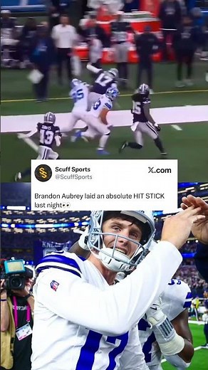 Brandon Aubrey lowers the shoulder and makes the clutch tackle last night👀 #nfl #cowboys #football