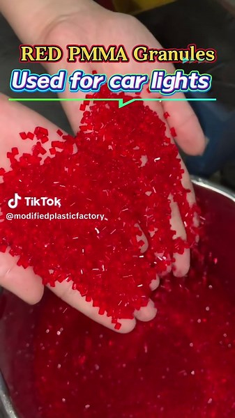 Red pmma granules#foryou #plasticfactory #plasticpellets