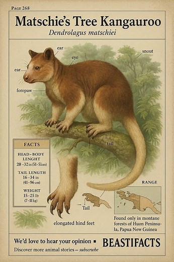 Matschie’s Tree Kangaroo – The Climber of the Cloud Forests 🦘🌿