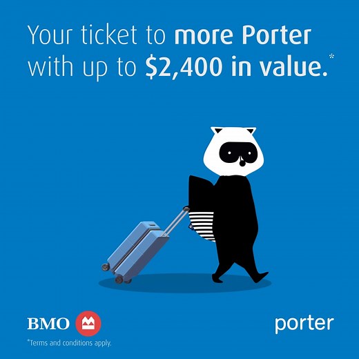 The new BMO VIPorter Mastercard. Get your ticket to more Porter with up to $2,400 in value in your first 13 months.* | BMO Financial Group