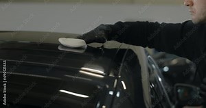 Process of the nano ceramic coating application to the car, 4k 60p Prores
