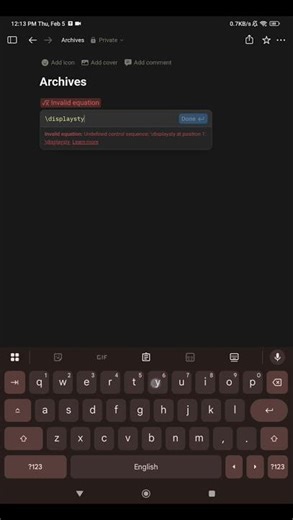 How to write mathematical equations in Notion