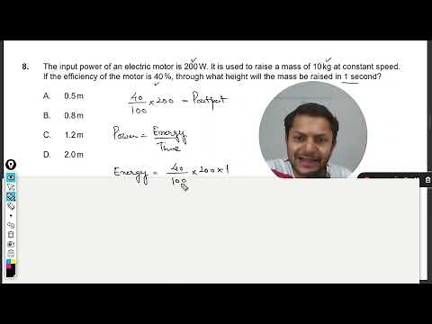 The input power of an electric motor is 200W. It is used to raise a mass of 10kg at constant speed.