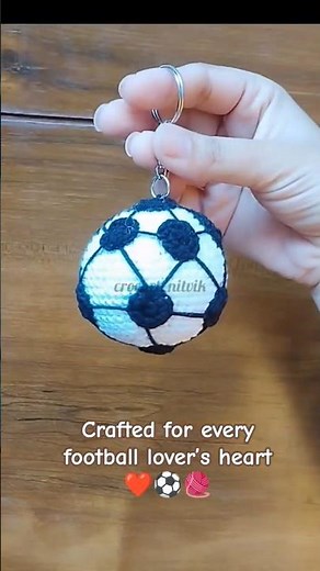 Crochet Football Keychain #crochet #crochetcommunity #keychain #football #handmade #viral #trending