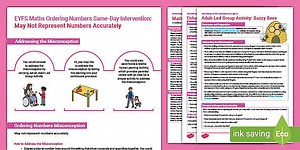 EYFS Maths Number Representation Same-Day Intervention Plan: May Not Represent Numbers Accurately