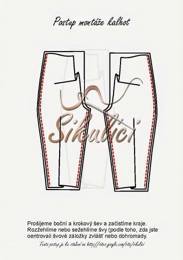 Správný postup sešití kalhot