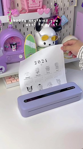Print Your Study Notes Anywhere with a Purple Portable Printer!