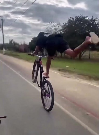 Eso fue personal #bike #roadtrip #wheelie #bird #failing