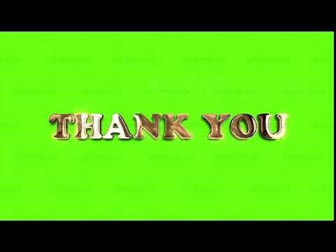 Green Screen Thank you Gold Text animation | Free Download