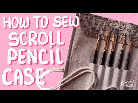 How to sew a scroll pencil or brush case || Tutorial || Handmade roll up brush case