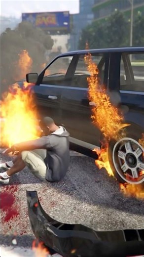 GTA 5: Caught in the FIRE! Massive Highway Explosion! 🔥🚗 #Shorts #GTA5 #Chaos #Explosion
