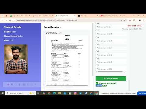 how make online exam system written exam and quiz exam google sheet & app script use #coding #free