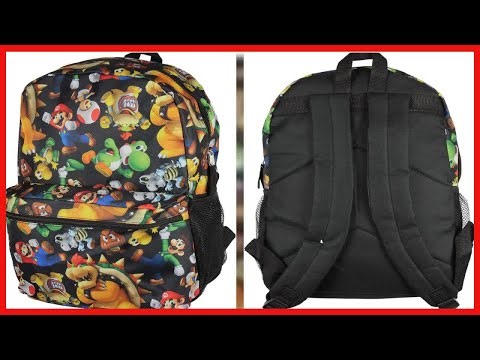 Super Mario Bros Backpack All Over Character Print 16 Bag