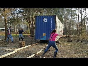 Episode 8: Moving The Shipping Container By Hand Part III: The Drop | Our Container Home Journey