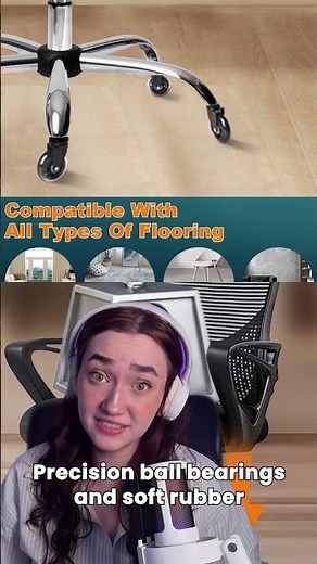 5-Pack Office Chair Wheels - 3 Inch Soft Rubber Casters, Heavy-Duty Chair Casters, Low Noise.