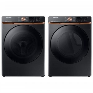 Samsung 5 cu. ft. Extra-Large Capacity Smart Washer and 7.5 cu. ft. Vented Smart Dryer Set in Brushed Black - The Home Depot