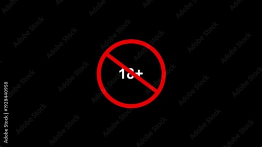18 plus icon sign animation on transparent background. Under 18 sign warning symbol. Sensitive content sign opening video. Censor Icon warning adult , viewer direction advised, sensitive logo